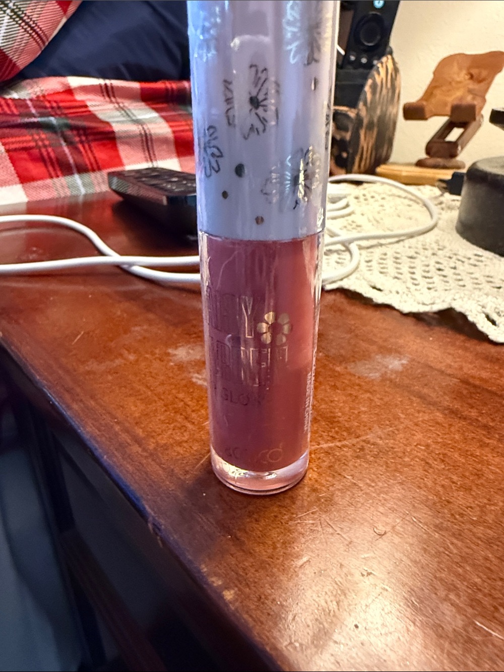 Floral Pink Lip Gloss Balm - Hydrating Sheer Pink